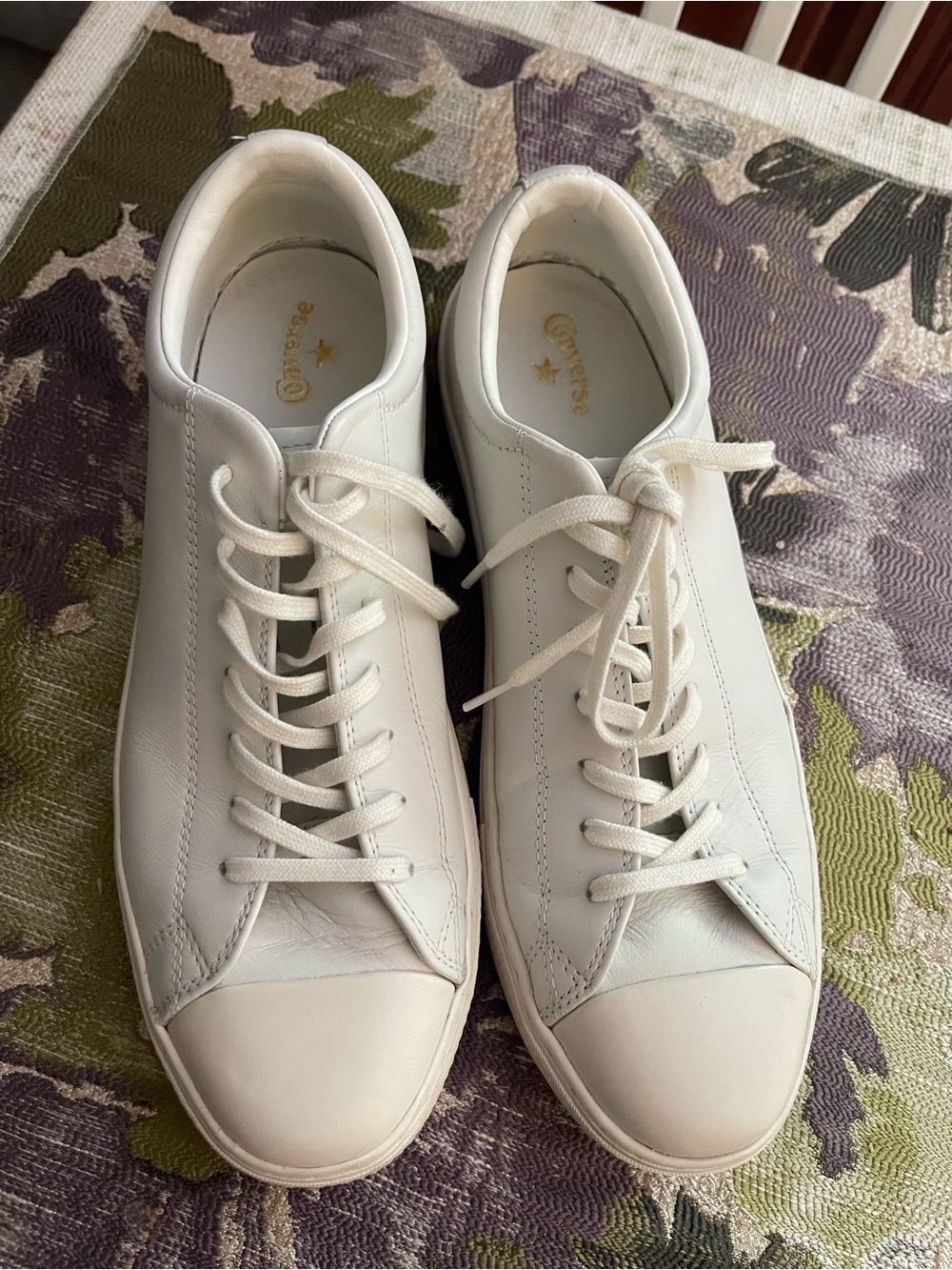 Converse White Low-Top Leather Sneakers